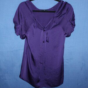 Gap Satin Tie-Front Blouse - Women's Size XS - Vibrant Purple - Elegant Top